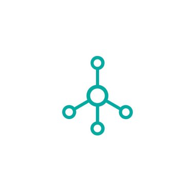 Hub ağ bağlantı satırı simgesi üzerinde beyaz izole. Teknik veya teknoloji logosu. Sunucu veya Merkezi bir veritabanı düğmesini.