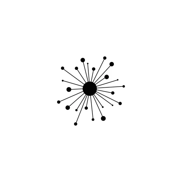 Siyah hub ağ bağlantı satırı simgesi üzerinde beyaz izole. Teknik veya teknoloji logosu. — Stok Vektör