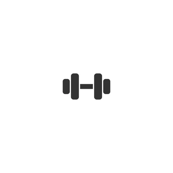 Langhantelsymbol. flaches Vektorsymbol isoliert auf weiß. Symbol für Gewichtheben. Hantelsymbol. — Stockvektor