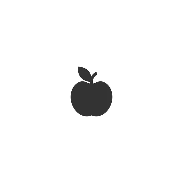 Icono de manzana negra. Pictograma plano aislado en blanco. Ilustración vectorial . — Archivo Imágenes Vectoriales