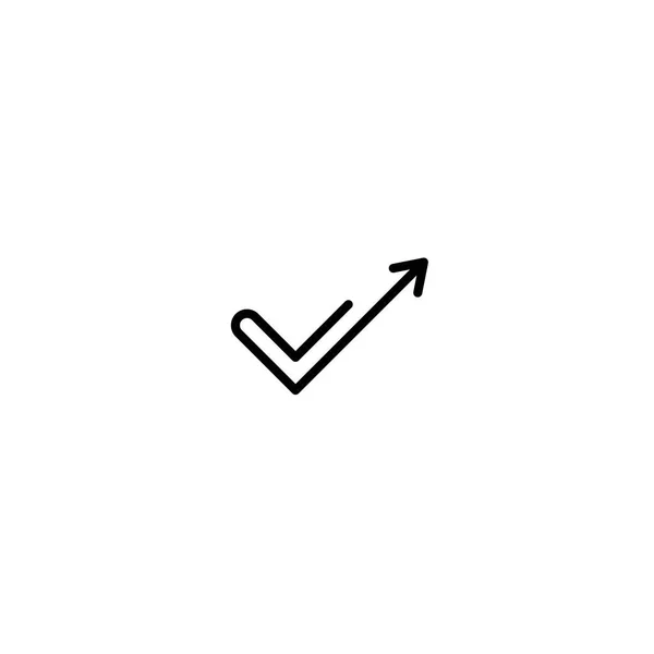 Érvényes Seal a felfelé nyíl ikon. kullancs készült menet vagy vonal. Lapos ok matrica ikon. — Stock Vector