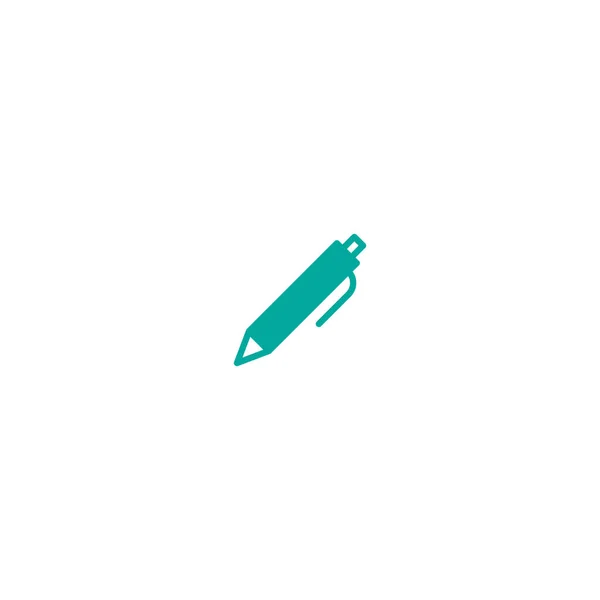 Blauwe Pen Pictogram Geïsoleerd Wit Vlakke Lijn Icoon Vector Illustratie — Stockvector