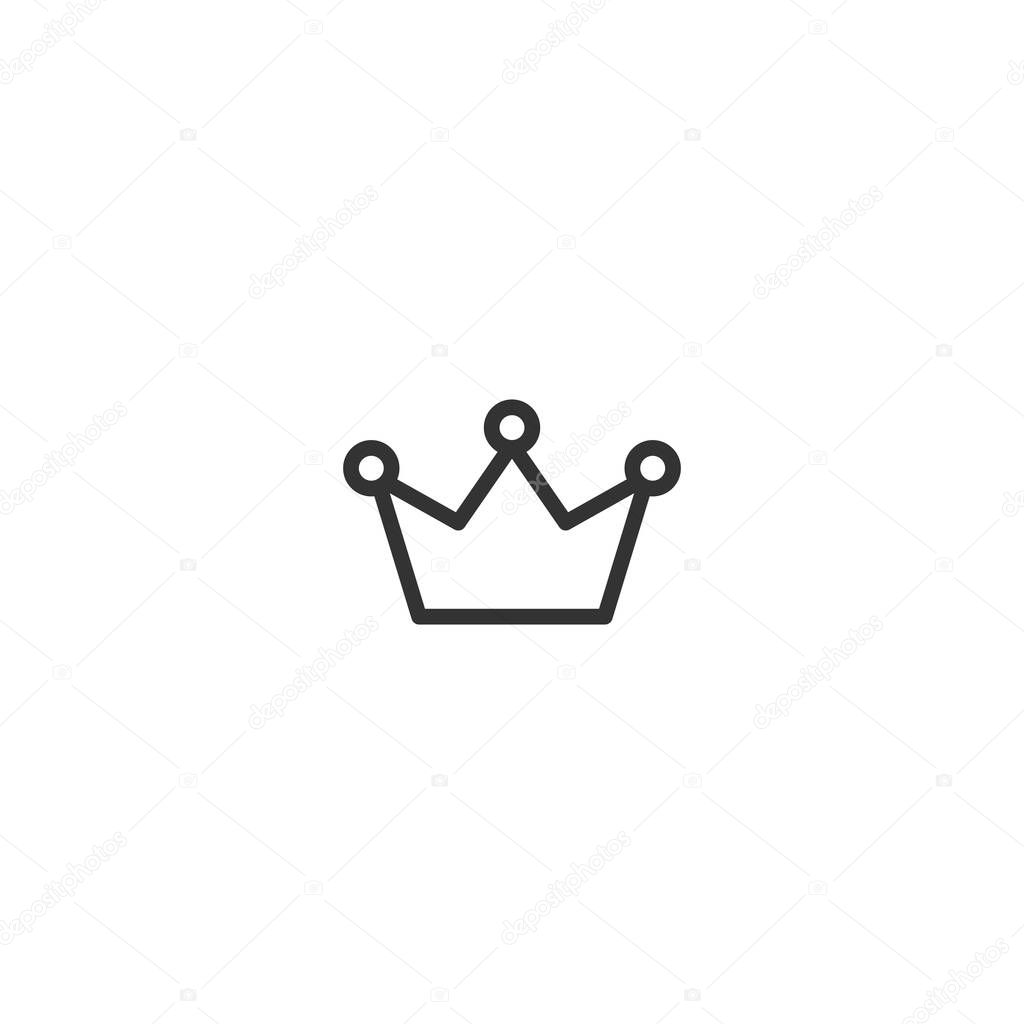 Crown line icon isolated on white. Royal, luxury, vip, first class sign. Winner award. Monarchy, authority, power symbol. Vector simple illustration.