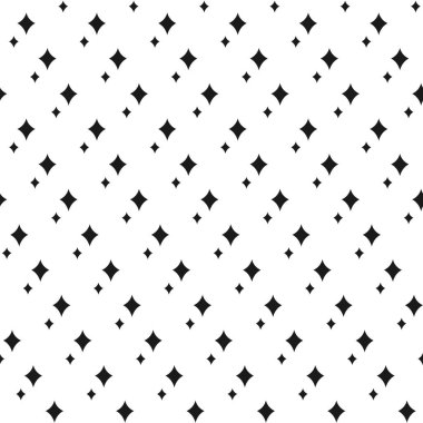 Siyah yıldızlı kusursuz şirin desen ya da beyaz arkaplanda parıltılar.