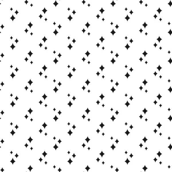 Бесшовный милый узор с черными звездами или блестками на белом фоне . — стоковый вектор