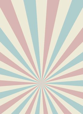 Güneş ışığı retro arka planı. Soluk kırmızı ve bej renkli arka plan patlaması. Fantezi Vektörü illüstrasyonu. Sihirli Güneş ışını desenli arka plan. Eski kağıt yıldız patlaması. Sirk posteri veya pankart