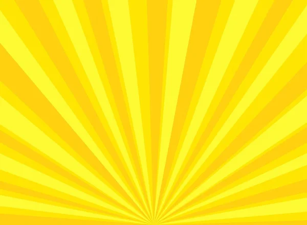 阳光照射水平背景 亮黄色和橙色突现的背景 矢量图解 太阳光射出墙纸 复古明亮的背景 星暴海报或标语牌 — 图库矢量图片