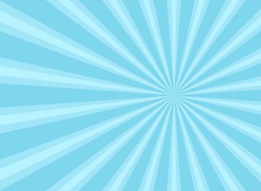 Güneş ışınları arka planda parlıyor. toz mavisi renk patlaması arka planı. Vektör gökyüzü çizimi. Güneş ışını güneş patlaması duvar kağıdı. Geçmişe dönük parlak fon. Eski poster ya da pankart