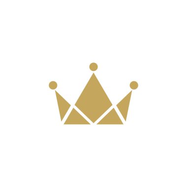 Beyaz üzerine izole edilmiş altın taç ikonu. Kraliyet, lüks, VIP, birinci sınıf tabela. Kazanan ödül. Monarşi, otorite, güç sembolü. Vektör basit illüstrasyon.