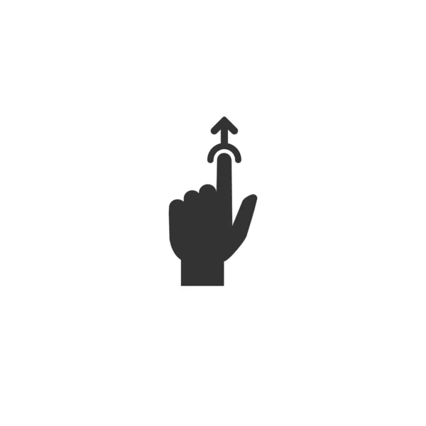 Swipe Scroll Icon Pointing Hand Arrow Flat Black Line Picrtogram — Stock Vector