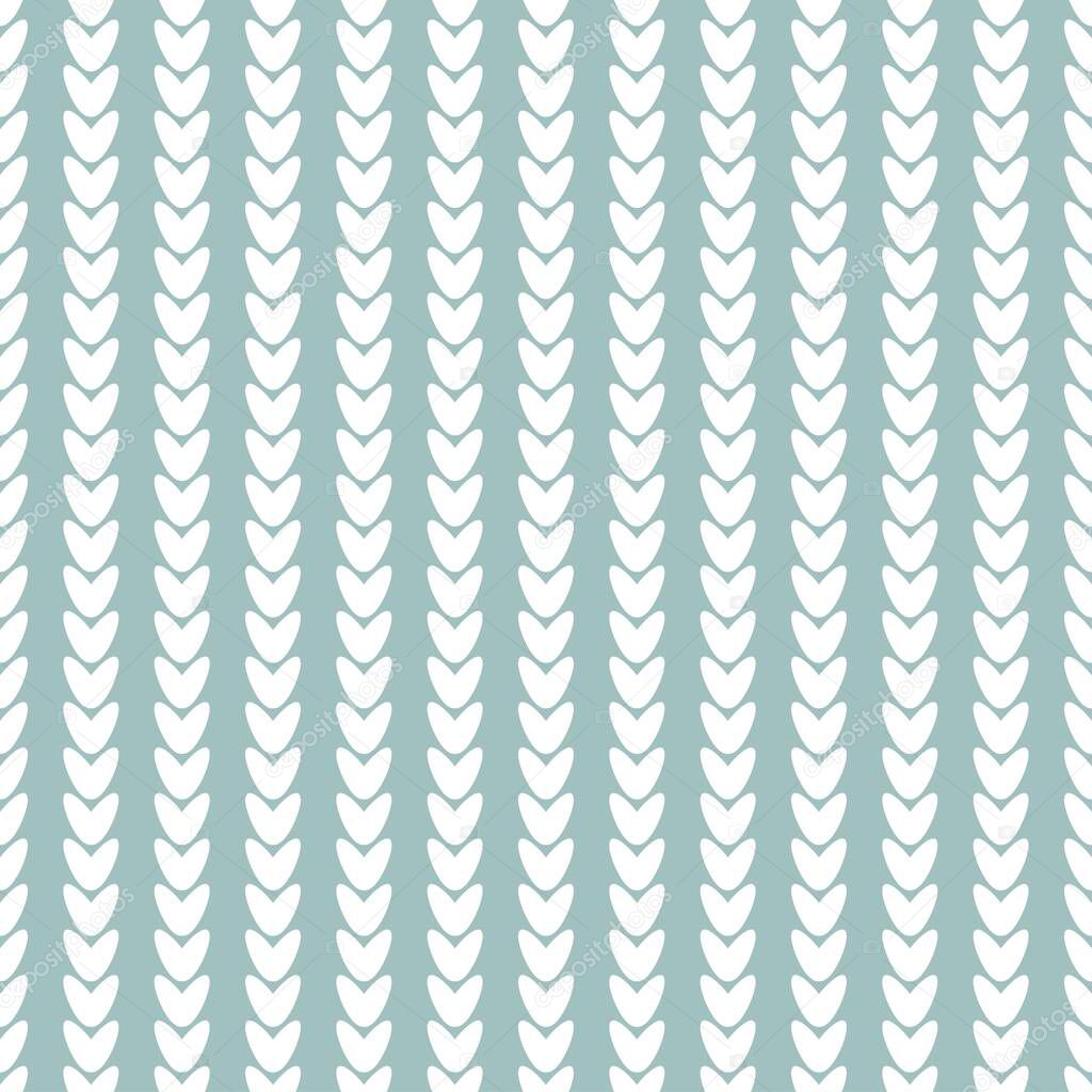 Seamless pattern with strokes, knitting, stitches on powder blue background. vector flat Christmas ornament. winter knitted, crocheted texture