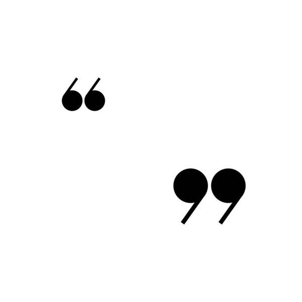 black quote marks isolated on white. Flat reading icon. Vector illustration. quotation logo.