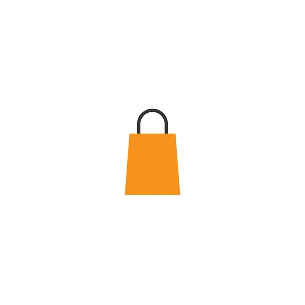 オレンジの空の買い物袋 白で隔離された平らなアイコン ベクトルイラスト 購入のためのスタイリッシュなパッケージ ショップ — ストックベクタ
