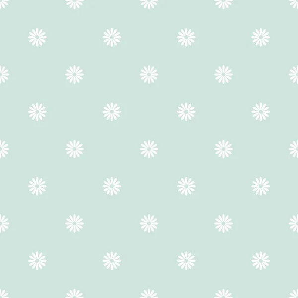 Modèle Fleur Camomille Sans Couture Fond Vert Sauge Pâle Avec — Image vectorielle