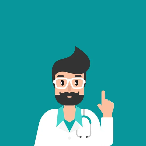 Mužský Doktor Avatar Lékařská Internetová Konzultace Zdravotní Poradenství Webové Služby — Stockový vektor