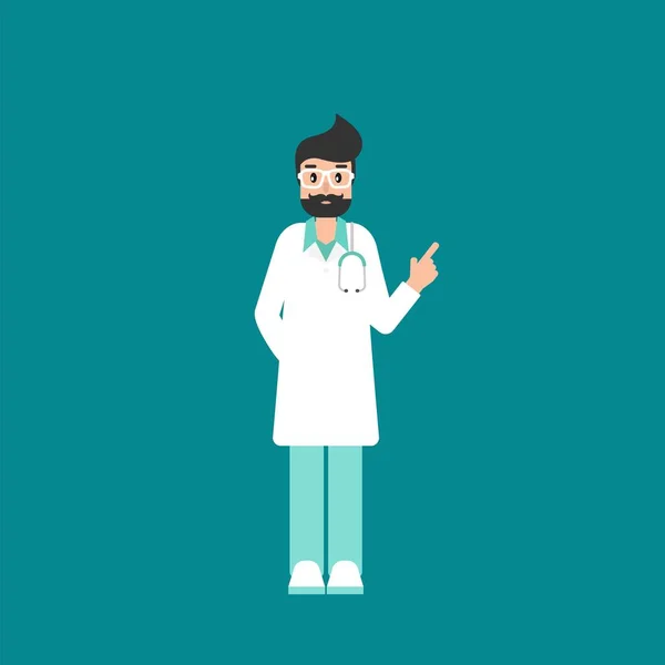 Docteur Masculin Sur Fond Bleu Consultation Médicale Sur Internet Service — Image vectorielle