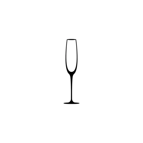 Champagne Glass Icon Goblet Icon Flat Black Simple Pictogram Isolated — Stock Vector