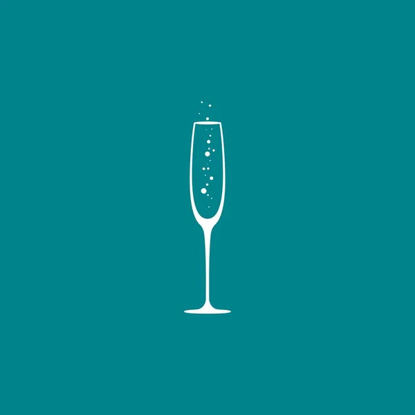 Champagne Glass Icon Goblet Icon Flat White Simple Pictogram Isolated — Stock Vector