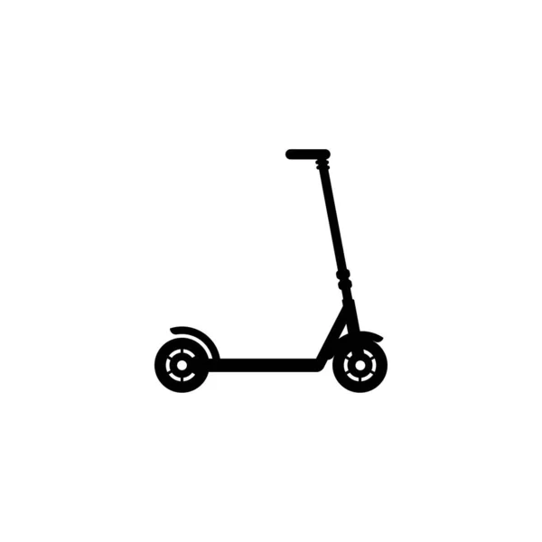 Black Kick Scooter Balance Bike Icon Flat Push Scooter Isolated — Stock Vector