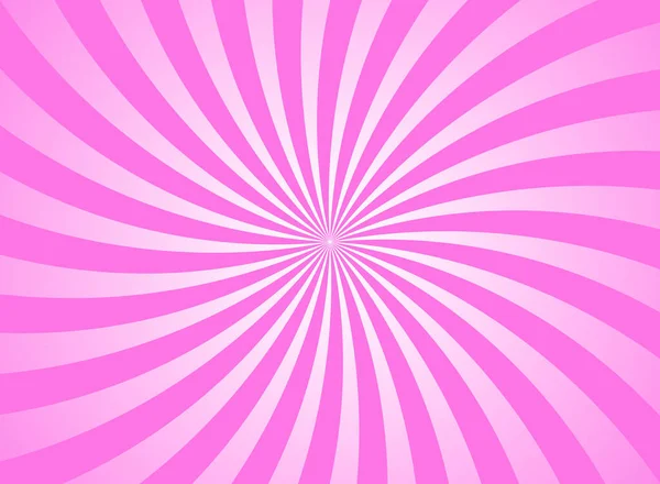 Sonnenlicht Wirbelt Strahlen Weiten Hintergrund Rosa Spirale Platzte Tapete Vektorillustration — Stockvektor