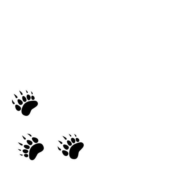 Ours Noir Trace Silhouette Illustration Vectorielle Plate Fond Blanc Avec — Image vectorielle