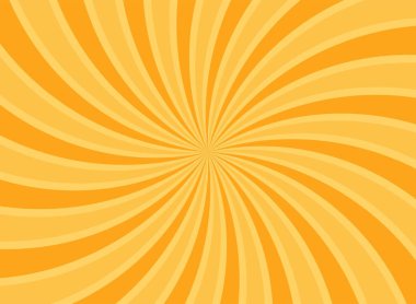 Güneş ışığı geniş yatay arkaplan. Turuncu renk patlaması arka planı. Vektör çizimi. Güneş ışını güneş patlaması desenli arka plan. Retro parlak arkaplan.