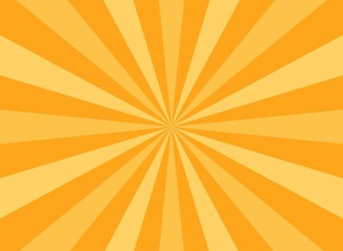 Güneş ışınları yatay arkaplan. Parlak sarı arka plan patlaması. Vektör çizimi. Güneş ışını güneş patlaması duvar kağıdı. Geçmişe dönük parlak fon. Yıldız patlaması sirk posteri ya da afişi