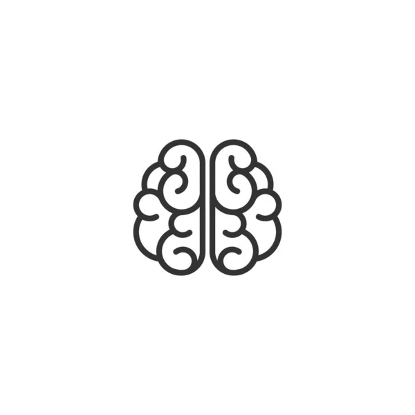 Grey Line Line Brain Icon Intellect Phsychology Knowledge Simple Pictogram — Stock Vector