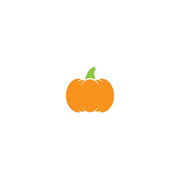 Icono Calabaza Con Tallo Verde Etiqueta Calabaza Naranja Pegatina Halloween — Vector de stock