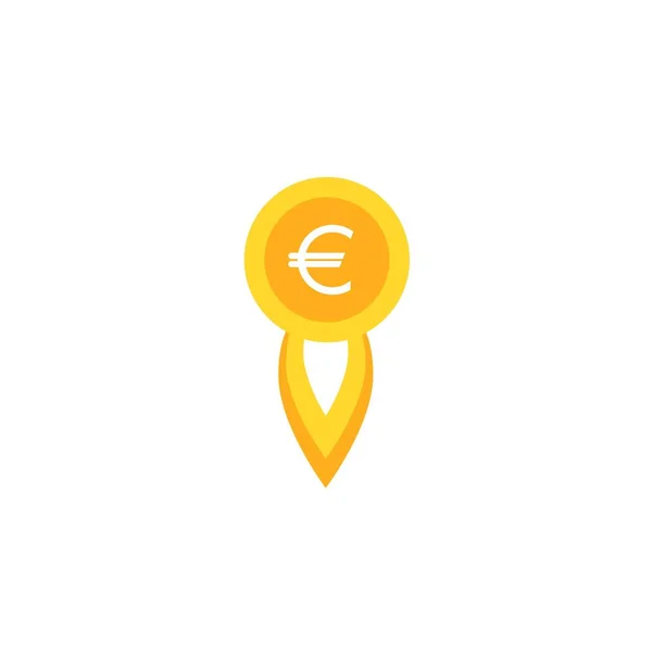 Золотая Монета Евро Взлете Ракеты Укрепление Валюты Повышение Обменного Курса — стоковый вектор