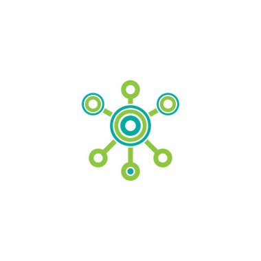 İnbot ağ bağlantı çizgisi simgesi beyaza izole edildi. Teknik veya teknoloji logosu. Sunucu veya merkezi veritabanı düğmesi. Sistem bağları sembolü. Molekül şekli.