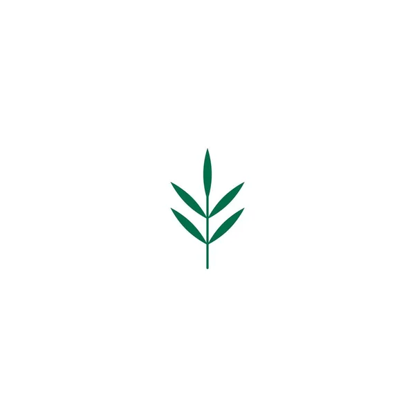 Brindille Romarin Vert Pousse Branche Icône Isolée Sur Blanc Logo — Image vectorielle
