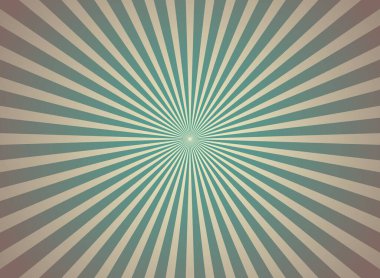 Güneş ışığı solmuş grunge arkaplanı. yeşil ve bej renkli arka plan patlaması. Vektör çizimi. Güneş ışını arka planı. Enkaz parçalarıyla benekli eski bir kağıt parçası. Eski tarz.