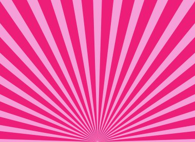 Güneş ışığı yatay arkaplan. Pembe renk patlama arkaplanı. Vektör çizimi. Güneş ışını güneş patlaması desenli arka plan. Geçmişe dönük parlak fon. Yıldız patlaması duvar kağıdı. Sirk posteri