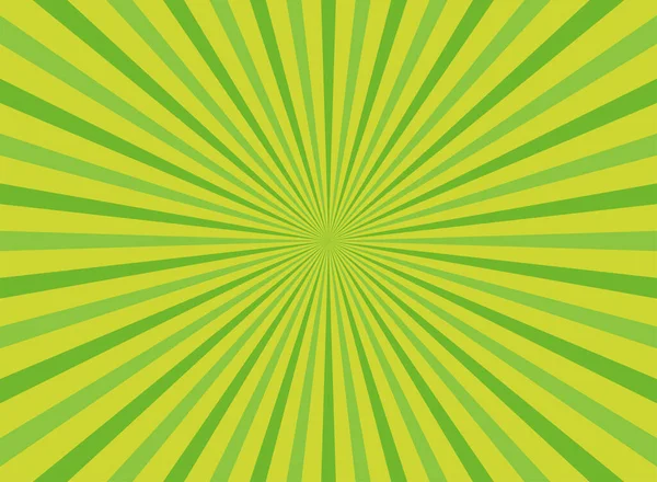 Sonnenlicht Weiten Hintergrund Grüne Farbe Platzte Hintergrund Vektorillustration Sonnenstrahl Sonneneruptionsmuster — Stockvektor