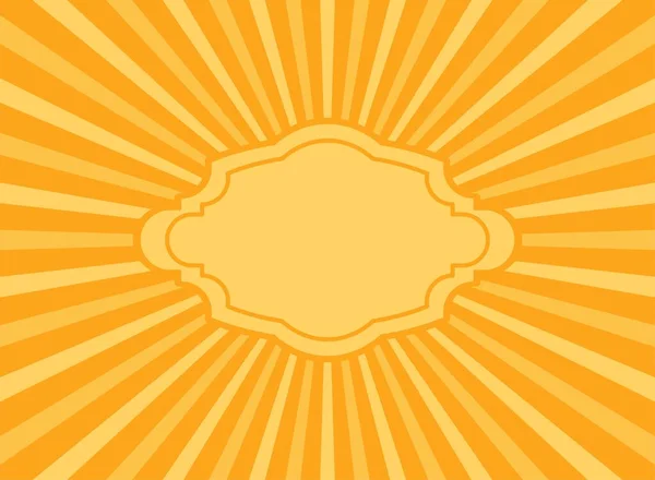 Солнечный Ретро Фон Винтажной Рамкой Текста Ярко Оранжевый Цвет Лопнул — стоковый вектор