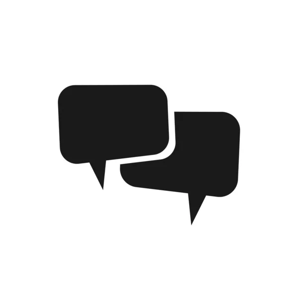 Dos Burbujas Conversación Chat Aisladas Sobre Fondo Blanco Icono Plano — Archivo Imágenes Vectoriales