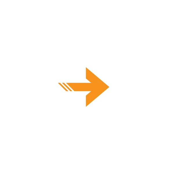 オレンジ色の右鋭い矢印アイコン 白に隔離されてる アイコンを続けて 次のサインだ 東矢印 — ストックベクタ