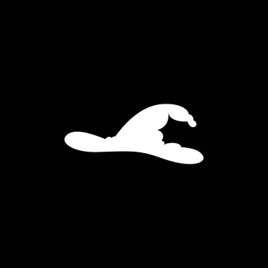 Beyaz beyaz şapka silueti siyah arka planda izole edilmiş. Peri masalı, Cadılar Bayramı sembolü. vektör illüstrasyonu