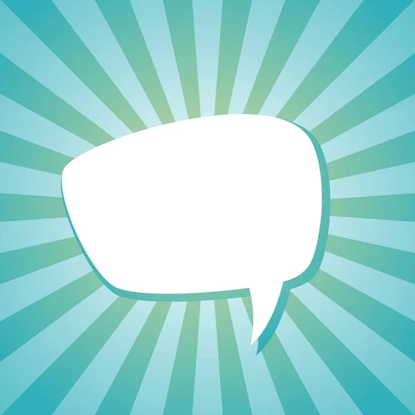 Fehér Chat Beszéd Buborék Napfény Ragyogó Kék Háttér Beszélgetés Chat — Stock Vector