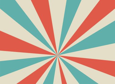 Güneş ışığı retro yatay arkaplan solgunluğu. Soluk kırmızı, mavi ve bej renkli arka plan. Fantezi Vektörü illüstrasyonu. Sihirli güneş ışını duvar kağıdı. Eski kağıt yıldız patlaması. Sirk posteri ya da afişi