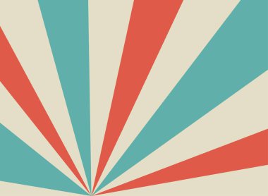 Güneş ışığı retro yatay arkaplan solgunluğu. Soluk kırmızı, mavi ve bej renkli arka plan. Fantezi Vektörü illüstrasyonu. Sihirli güneş ışını duvar kağıdı. Eski kağıt yıldız patlaması. Sirk posteri ya da afişi