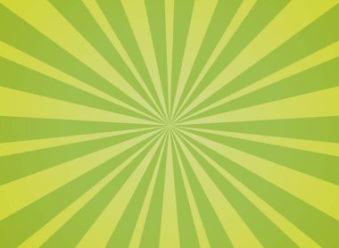 Güneş ışınları yatay arkaplan. Yeşil renk patlama arkaplanı. Vektör çizimi. Güneş ışını güneş patlaması duvar kağıdı. Geçmişe dönük parlak fon. Eski poster ya da pankart