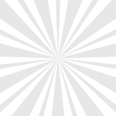 Güneş ışığı arka planı. Gri renkli arka plan. Vektör çizimi. Güneş ışını güneş patlaması duvar kağıdı. Geçmişe dönük parlak fon. Yıldız patlaması duvar kağıdı. Sirk posteri veya pankart