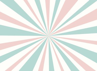 Güneş ışığı yatay arka plan. Açık pembe ve yeşil renkli arka plan patlaması. Fantezi Vektörü illüstrasyonu. Sihirli Güneş ışını desenli arka plan. Eski kağıt yıldız patlaması. Sirk posteri veya pankart