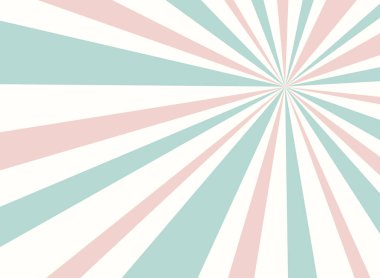 Güneş ışığı yatay arka plan. Açık pembe ve yeşil renkli arka plan patlaması. Fantezi Vektörü illüstrasyonu. Sihirli Güneş ışını desenli arka plan. Eski kağıt yıldız patlaması. Sirk posteri veya pankart