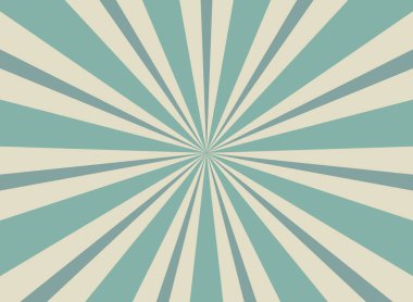 Güneş ışığı geriye dönük soluk arkaplan. Açık mavi ve bej renkli arka plan patlaması. Fantezi Vektörü illüstrasyonu. Güneş ışını duvar kağıdı. Eski kağıt. Yıldız patlaması duvar kağıdı. Sirk posteri veya pankart