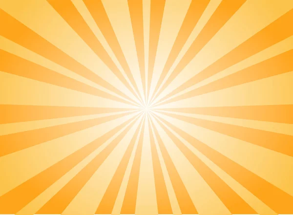 Sunlight Rays Horizontal Background Bright Orange Color Burst Background Vector — Stock Vector