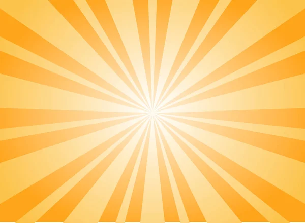 Rayos Sol Fondo Horizontal Color Naranja Brillante Reventó Fondo Ilustración — Archivo Imágenes Vectoriales