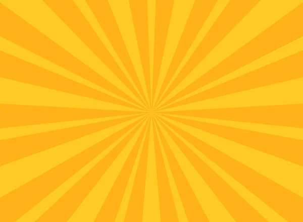 Rayons Soleil Fond Horizontal Couleur Orange Vif Fond Éclaté Illustration — Image vectorielle